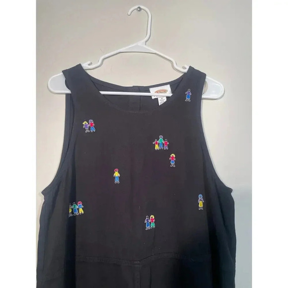 Vintage‎ Talbots Black Sleeveless Novelty Embroidered Maxi Dress - Picture 2 of 9